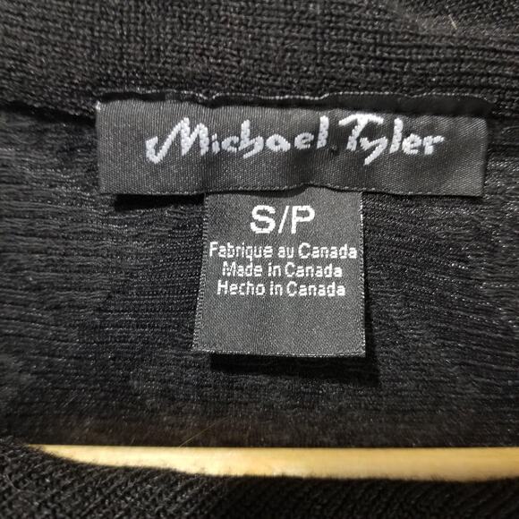 Michael Tyler Poncho Womens Small Black White Plaid Cowl Neck Wrap Made Canada - Picture 3 of 11